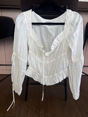 All Saints Ivory Satin Blouse